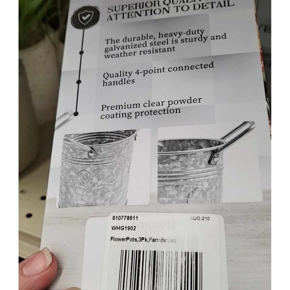 NEW IN BOX Farmhouse Flower Pots set of 3 - Picture 2 of 4